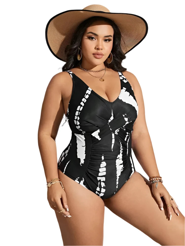 Plus Size Swimsuit Woman One-Piece Bikini Push Up 2024 High Waist Swimwear Women Bathing Suit Beach Swimming Suit Monokini