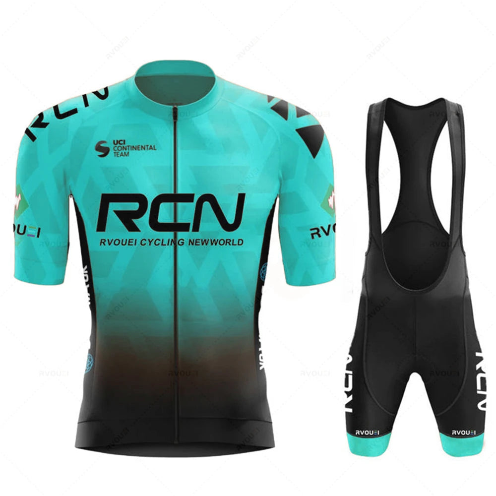RCN Team Cycling Jersey Set Summer Breathable Road Bicycle Suit Riding Uniform Bike MTB Clothing New Sports Cycling Kits