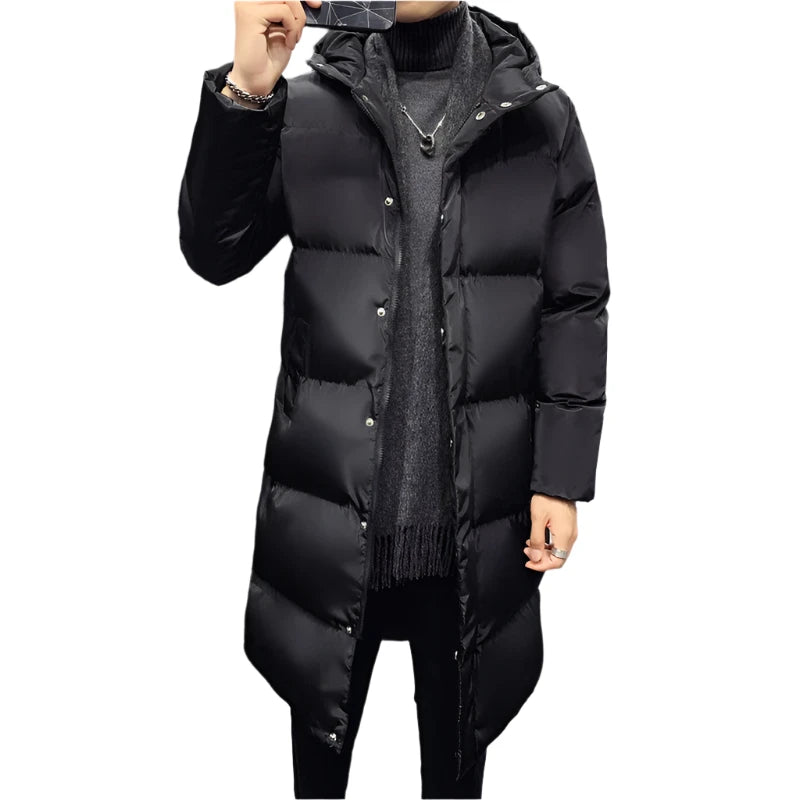 DIMUSI Winter Men's Mid-Long Jacket Casual Men Outwear Thermal Parka Hooded Coats Man Warm Windbreaker Jackets Brand Clothing