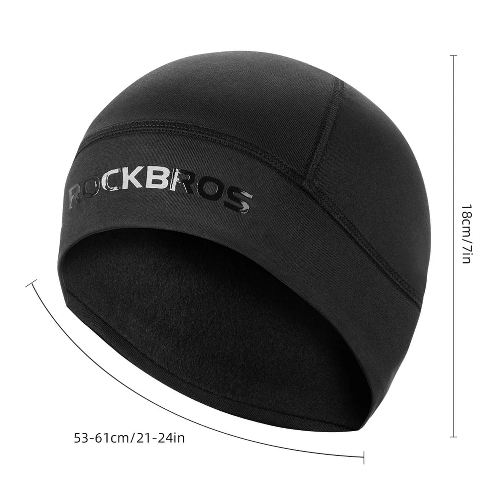 ROCKBROS Winter Cycling Fleece Hats Outdoor Sports Cap Men Winter Warm Head Hat Windproof Skiing Cycling Bicycle Cap Men Hats