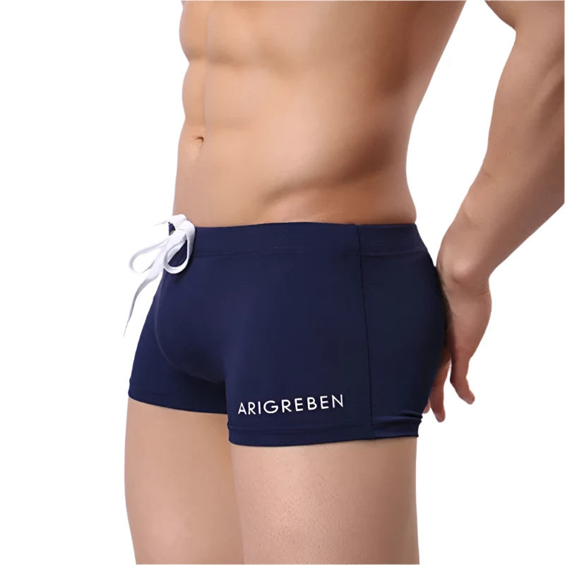 Men Swim Brief, Sexy Square Leg Athletic Swimming Trunks Breathable Board Surfing Shorts mens designer swim shorts luxury