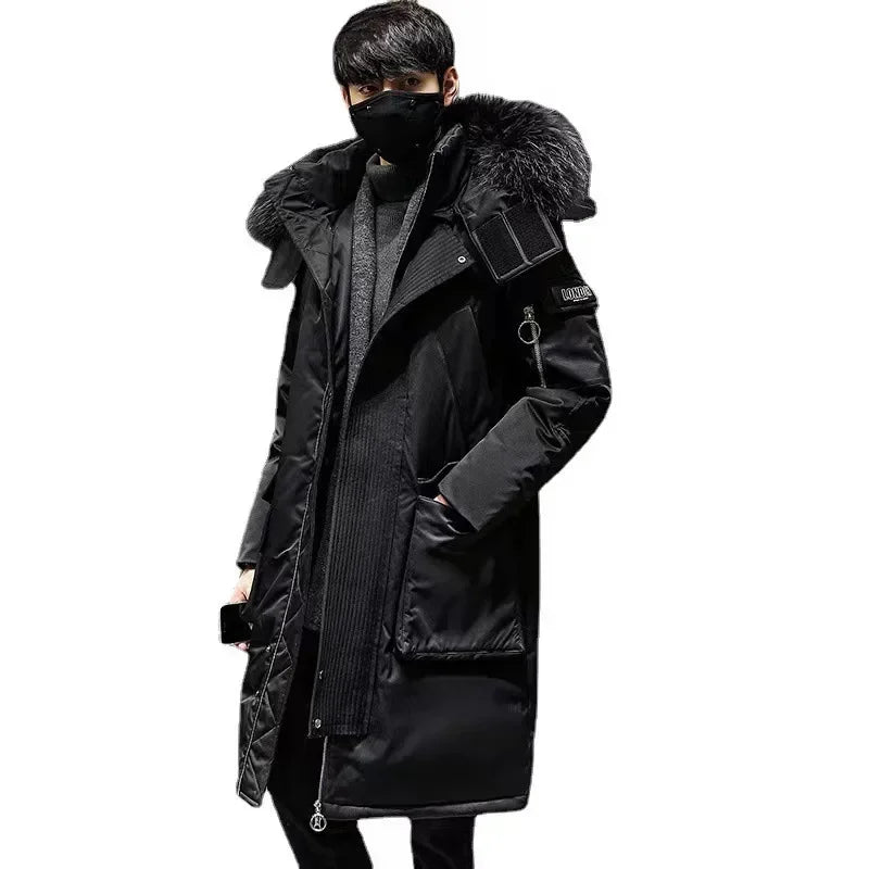 
                  
                    Winter Large Collar Men's Parka Down Jacket 2024 Men's Mid Length Thickened Warm White Duck down Men's And Women's Outerwear
                  
                