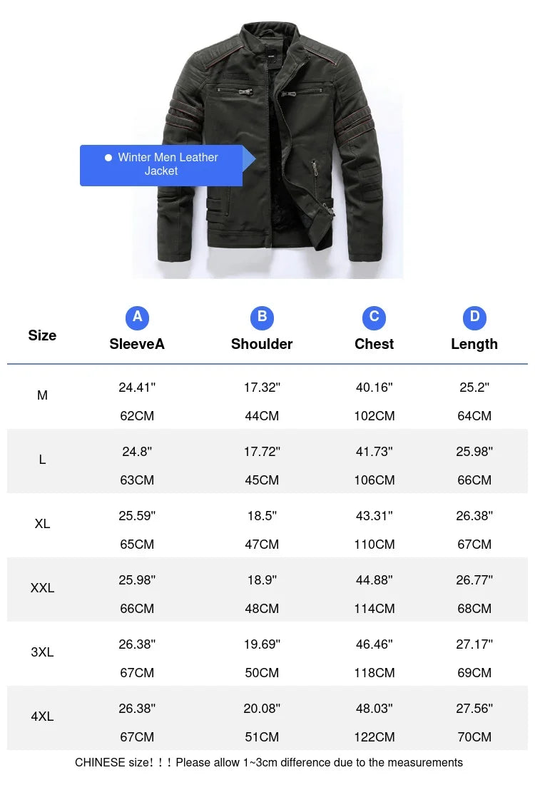 
                  
                    Men's PU Leather Jacket Winter Men Outdoor Fleece Lined Warm Windbreaker Leather Coats Vintage Male Retro Motorcycle Jackets
                  
                