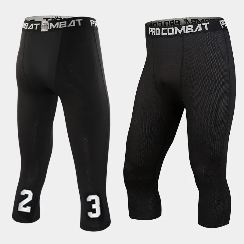 
                  
                    Men's Running Sport Tights Pants Basketball Cropped Compression Leggings Gym Fitness Sportswear for Male Athletic Trousers
                  
                