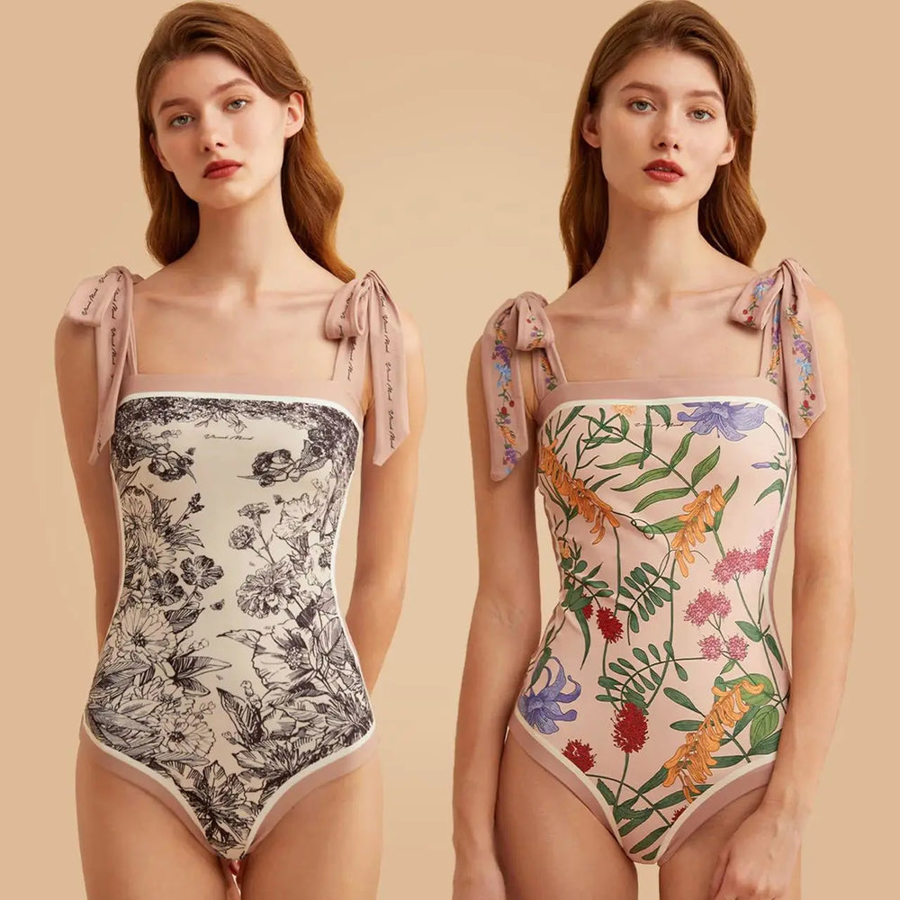 
                  
                    New Vintage Printed Double-sided Wear Swimming Bathing Suit Women Bandage Sexy One Piece Swimsuit Beachwear Swimwear Woman
                  
                