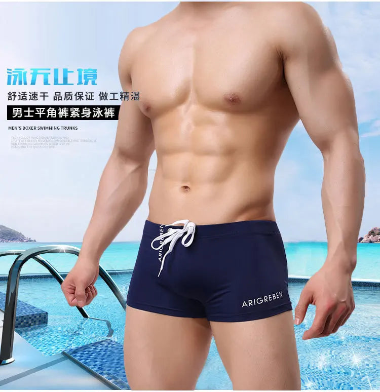 
                  
                    Men Swim Brief, Sexy Square Leg Athletic Swimming Trunks Breathable Board Surfing Shorts mens designer swim shorts luxury
                  
                