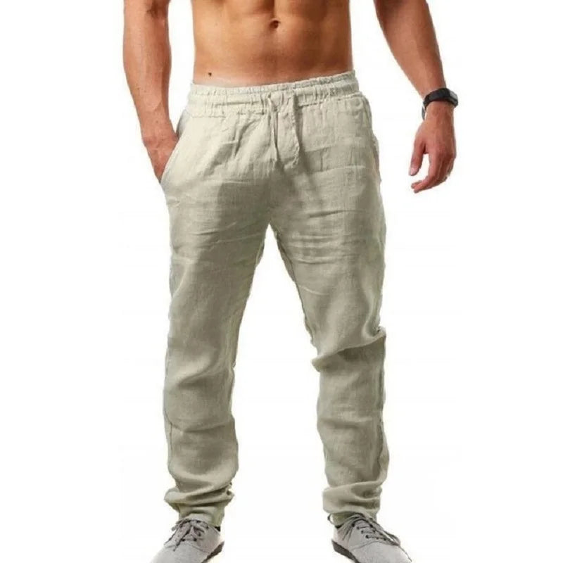 
                  
                    MOUNT Men's Cotton Linen Pants Male Autumn New Breathable Solid Color Linen Trousers Fitness...
                  
                