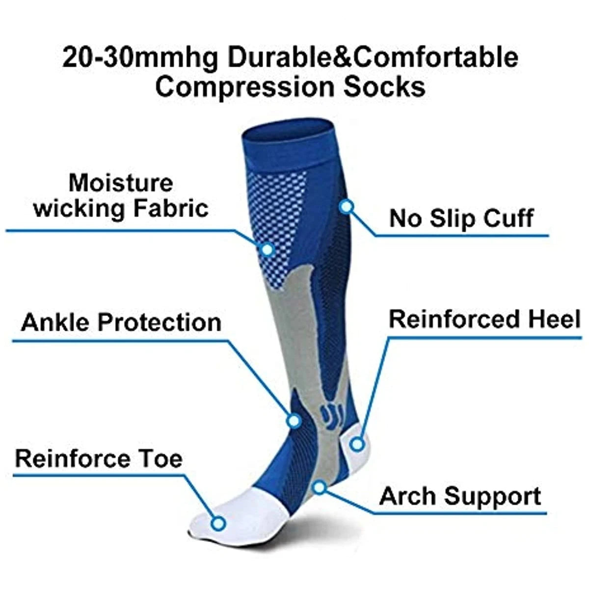 
                  
                    3 Pairs Sports Socks Compression Socks Men Medical Treatment 20-30 Mmhg Running Basketball Diabetes Circulation Elastic Socks
                  
                