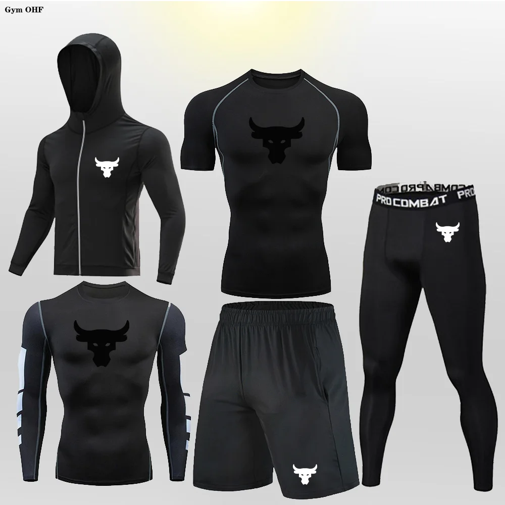 
                  
                    MMA Rashguard Men Sportswear Compression Sport Suits Quick Dry Clothes Jogger Training Gym Fitness Tracksuits Tights Running Set
                  
                