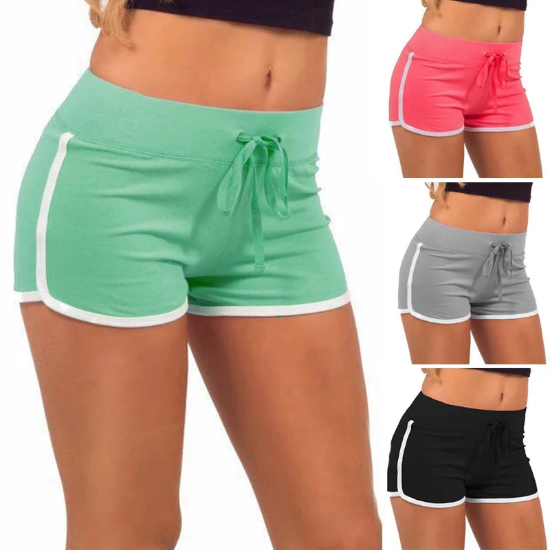 
                  
                    Summer Fast Drying Sports Pants for Women Cotton Shorts Contrast Binding Side Split Elastic Waist Casual Shorts Yoga Short
                  
                