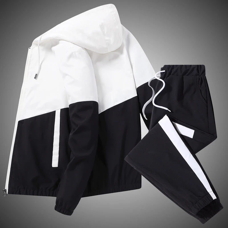 
                  
                    Men Tracksuit Casual Joggers Hooded Sportswear Jackets And Pants 2 Piece Sets Hip Hop Running Sports Suit
                  
                