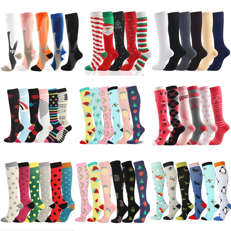 Dropship Men Women Compression Socks Wholesales Multi Pairs For Anti Fatigue Pain Relief Knee Prevent Varicose Veins Socks