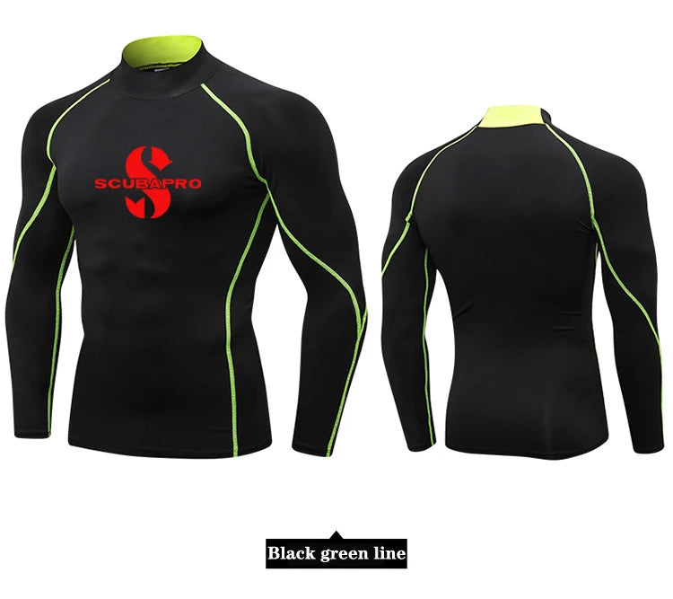 
                  
                    Men Swim Surfing T-shirt Beach UV Protection Swimwear Rash Guard Long Sleeve Diving Wetsuit Rashguard Tops Gear Summer Apparel
                  
                