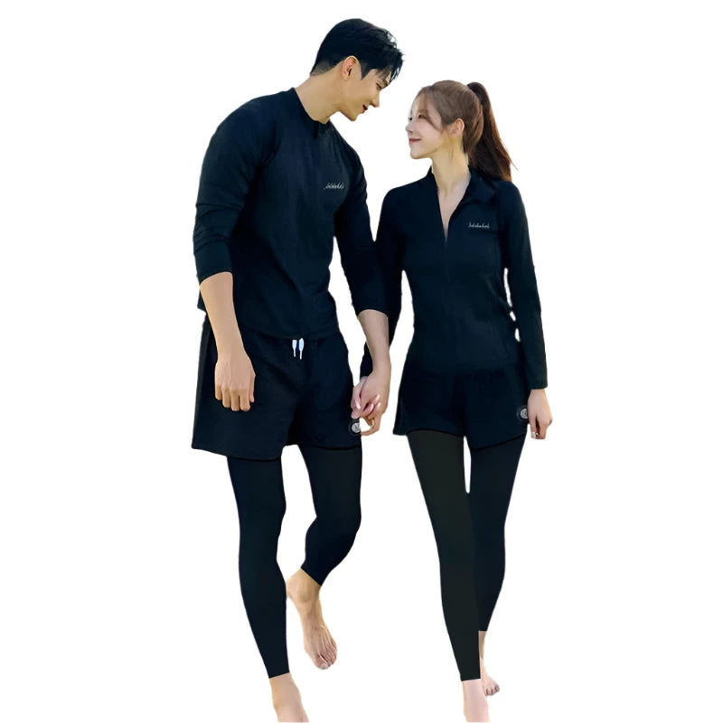 2024 Korean Couple Diving Suit Rash Guard Women Men's Split Surfing Swimwear Conservative Long Sleeved Pants Swimwear