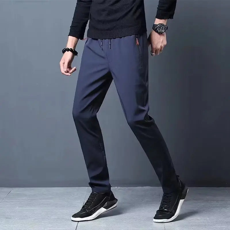 
                  
                    Men's Casual Pants Business Stretch Slim Fit Elastic Waist Jogger Korean Classic Blue Black Gray Male BrandTrousers Men's Casual
                  
                