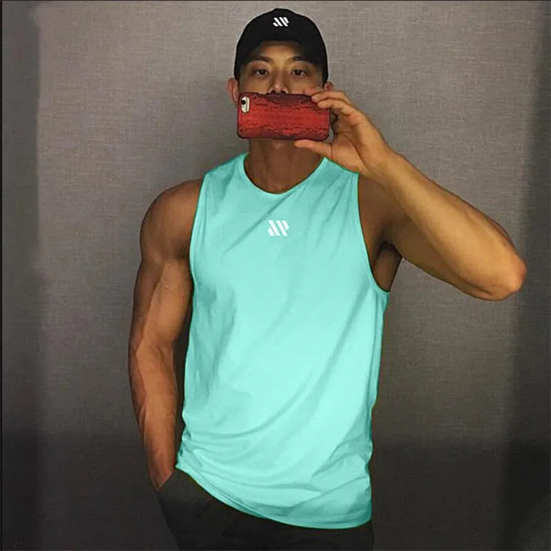 Mens Gym Tank top Men Fitness Sleeveless Shirt Male Mesh Breathable Fitness  Sports Vest Undershirt Gyms Running Vest Men - MOUNT