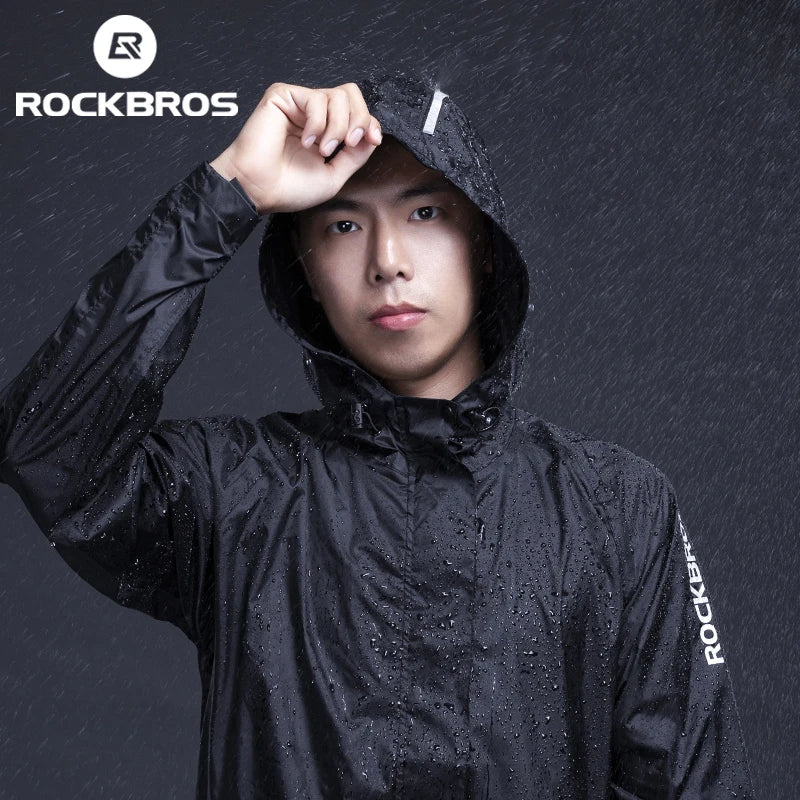 MOUNT ROCKBROS Cycling Waterproof Jacket Men Breathable Reflective Hooded Raincoat Waterproof ...