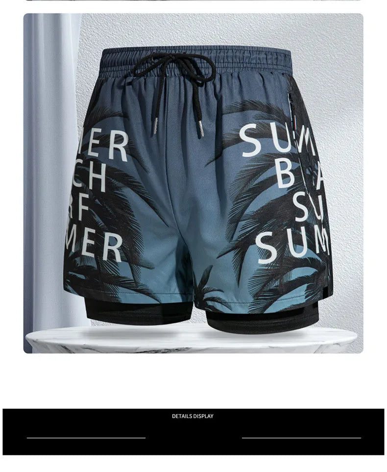 
                  
                    Double-layer Swim Trunks for Men Boxer Shorts Anti-embarrassment Lined with Professional Beach Pants Adult Swim Gear
                  
                