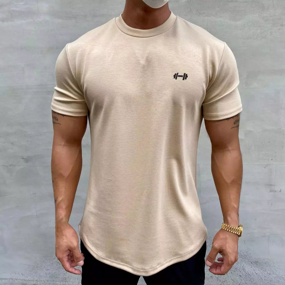T-shirt Male Sports Gym Muscle Fitness T Shirt Blouses Loose Half Sleeve Summer Bodybuilding Tee Tops Men's Clothing