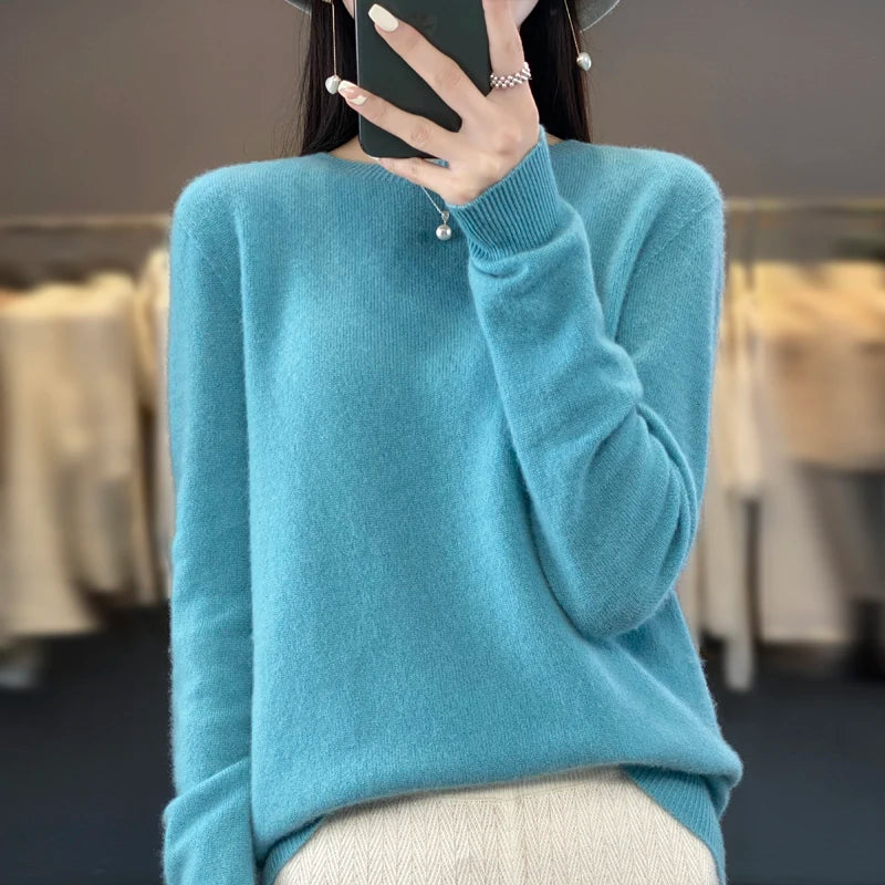 
                  
                    MOUNT New cashmere sweater women's sweater in autumn and winter 100% merino wool fashion O-neck...
                  
                