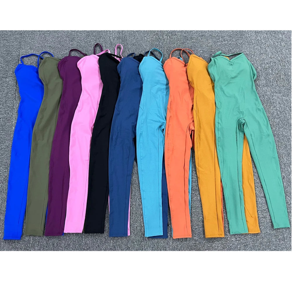 
                  
                    Backless Sports Woman Lycra Fitness Overalls One Piece Jumpsuit Shorts Sport Outfit Gym Workout Clothes for Women Sportwear
                  
                
