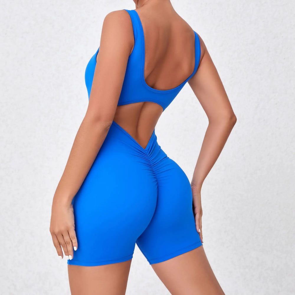 
                  
                    Summer Sexy Hollow Scrunch Short Jumpsuit Push Up Unitard Gym Playsuit Women Romper One Piece Sport Outfit Set Fitness Overalls
                  
                