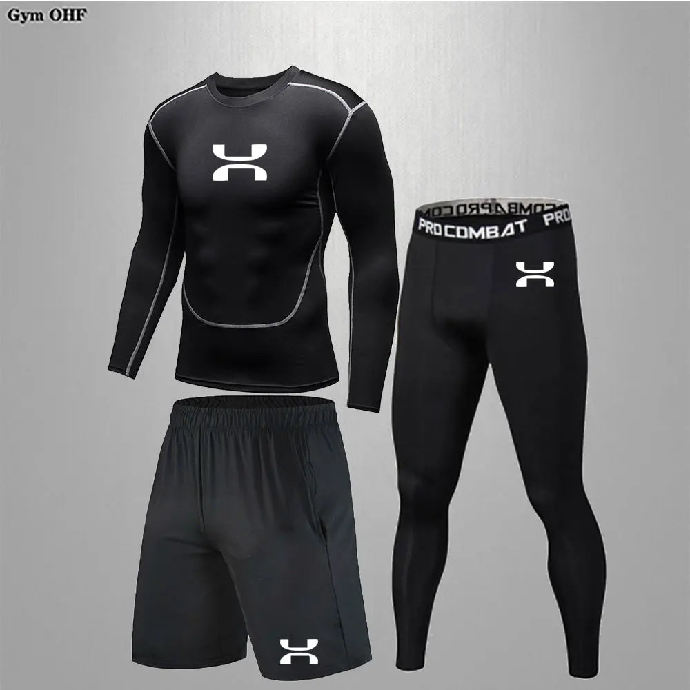 
                  
                    Running Sets Men Sport Compression T-Shirt Sportswear Gym Fitness Jogging Training Yoga Leggings Tracksuit Men Suit Rashgard MMA
                  
                