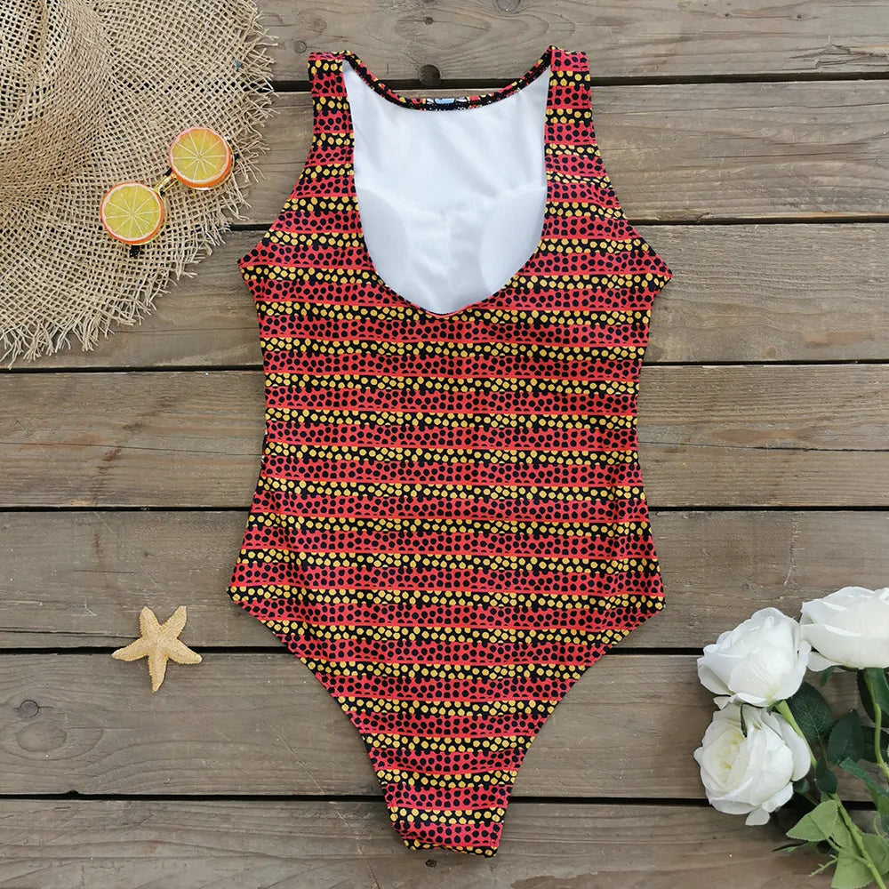 
                  
                    2024 New Printed One-piece Swimsuit Classic Printed Lace Up Swimsuit Women's Push Up Flower One-piece Suit Beach Wear For Female
                  
                