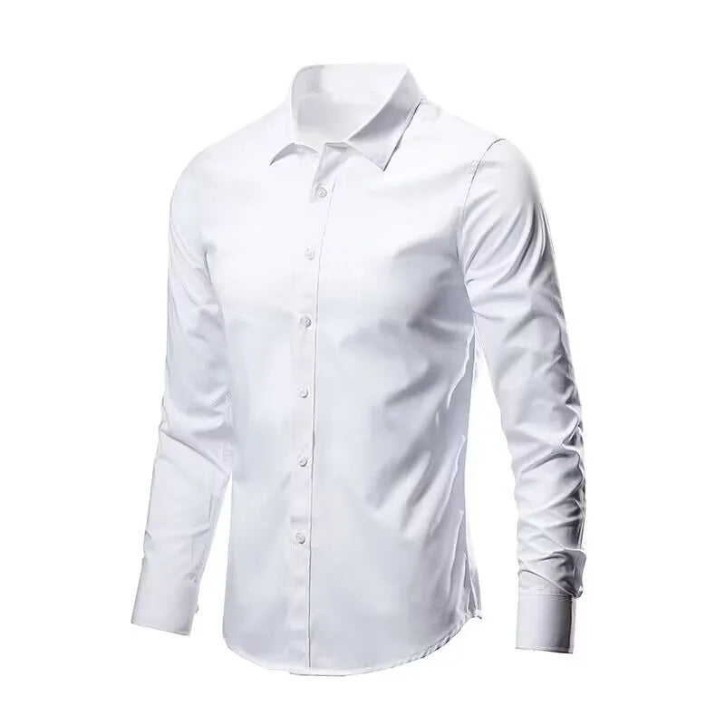 
                  
                    MOUNT Men's Elastic Spring And Autumn New long Sleeve Shirt Anti-wrinkle Free ironing Business...
                  
                