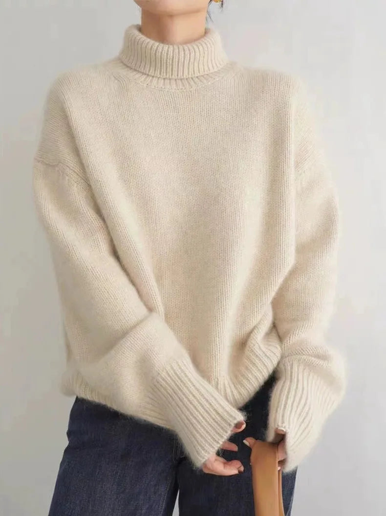 
                  
                    Turtleneck 100% pure cashmere women's loose sweater thickened autumn and winter wool sweater jumper lazy base
                  
                