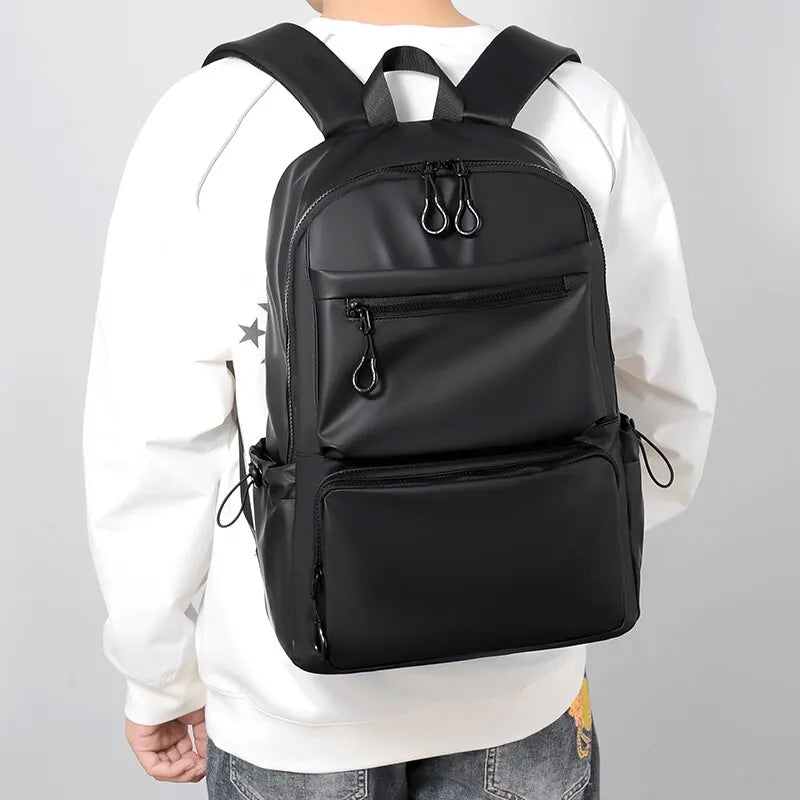 
                  
                    A 14 Inch Men's Backpack Large Capacity Travel Leisure Solid Color Pu Computer Backpack Fashion Men And Women Students Schoolbag - MOUNT
                  
                