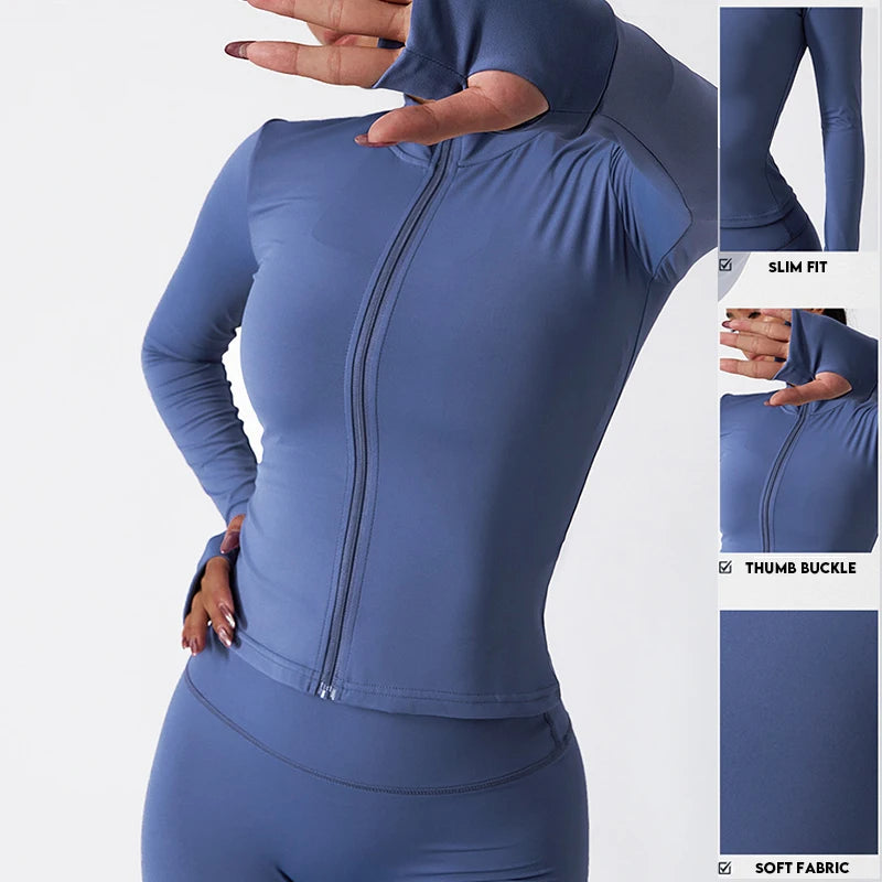 
                  
                    Autumn And Winter Elasticity Zipper Running Workout Jacket for Women Long Sleeve Gym Quick-drying Yoga Train Jacket Sport Coat - MOUNT
                  
                