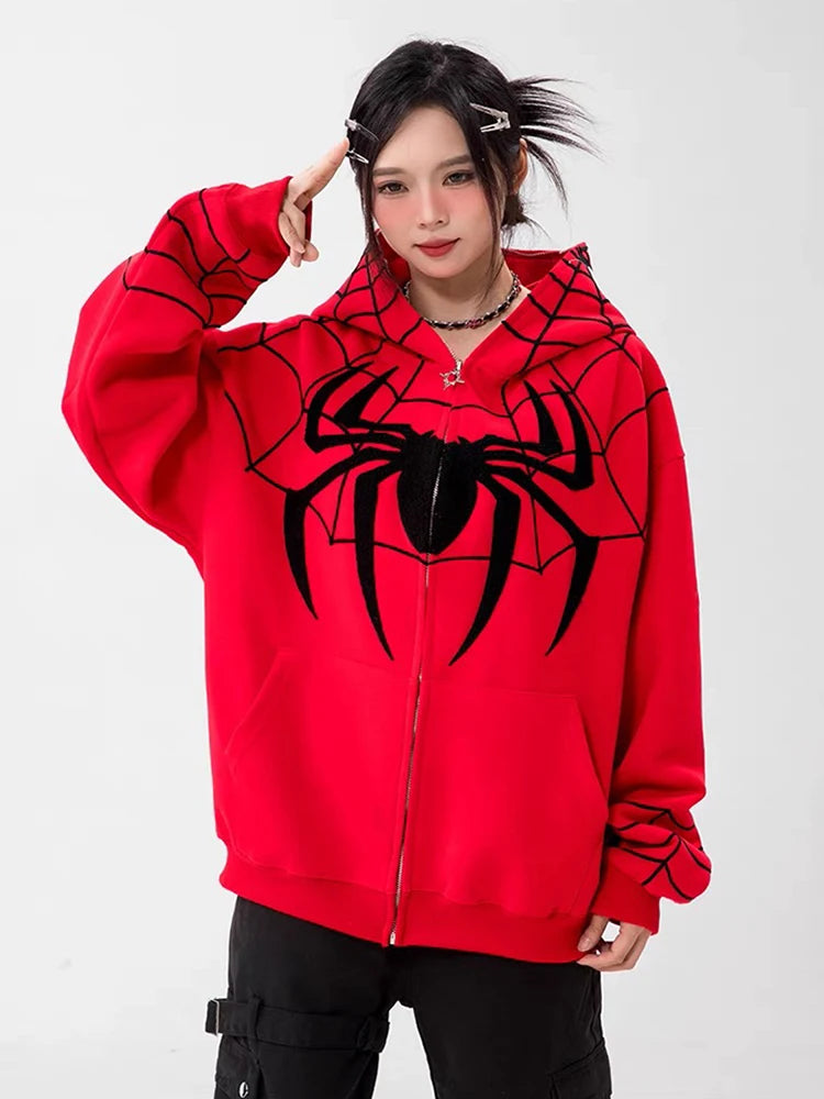 
                  
                    Gothic Embroidery Hoodies Y2k Anime Casual Loose Sweatshirt Clothes Harajuku Oversize Hip Hop Long Sleeve Zipper Tops
                  
                