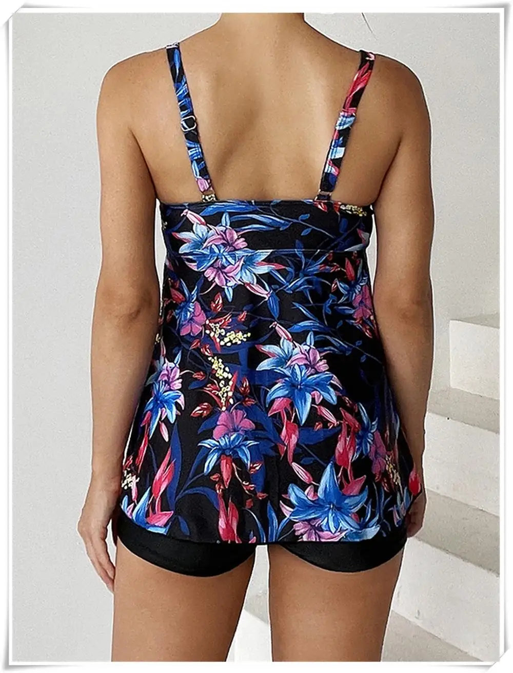 
                  
                    Drawstring Tankini Set Two Piece Swimsuit Short Women Floral Printed Swimwear Female Bathing Suit Beachwear Swimming Summer
                  
                