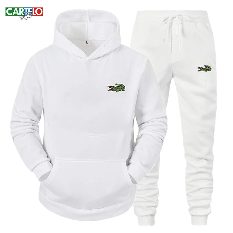 CARTELO High Quality Men's Suit Fashion Casual Tracksuit 2 Piece Hoodie Pullover Sports Clothes Sweatshirt Jogging Set - MOUNT
