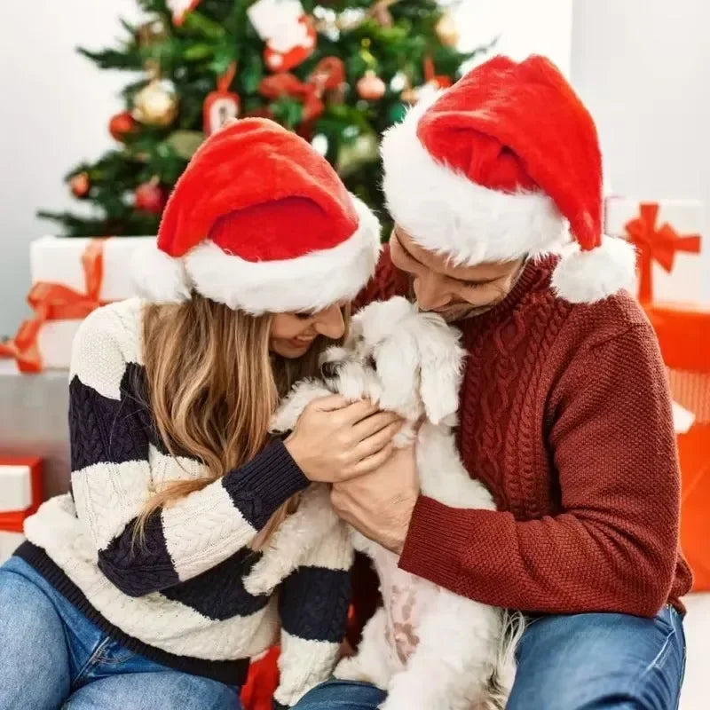 
                  
                    Plush Christmas Santa Hat Xmas Long Plush Holiday Red Hat for Adults and Kids Unisex 2024 New Year Festive Party Supplies
                  
                