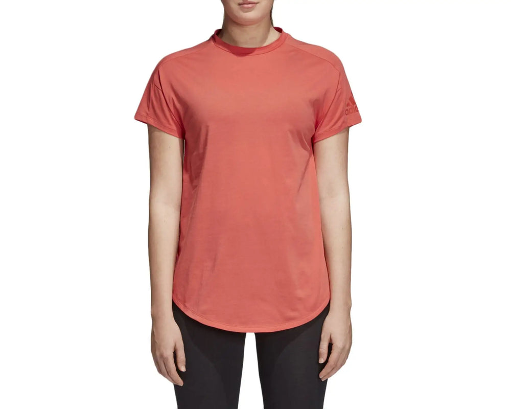 Adidas Original Women's Daily Wear T-78-Shirt Orange Color Sporty Walking Training Yoga Plates Sports Casual W Zne T-Shirt