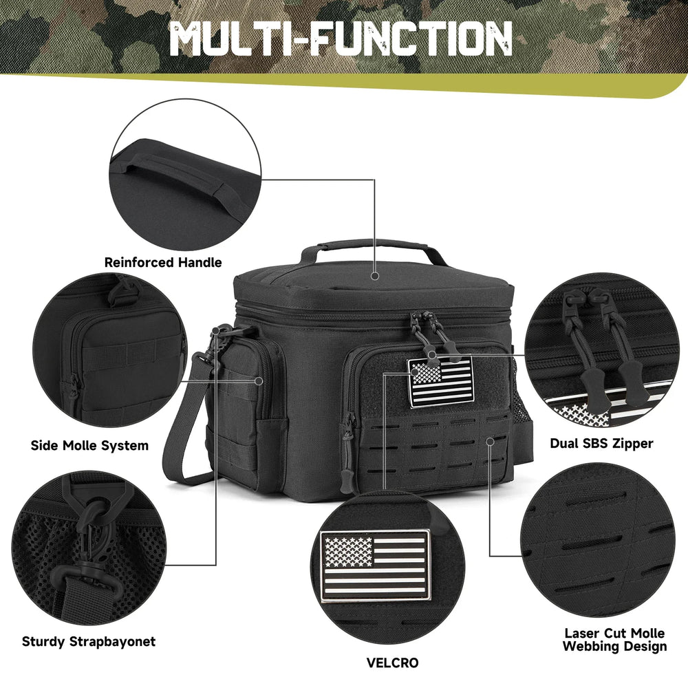 
                  
                    Tactical Thermal Cooler Bag Outdoor Heavy Duty Lunch Box Work Leakproof Insulated Durable Lunch Bag for Men Meal Camping Picnic
                  
                