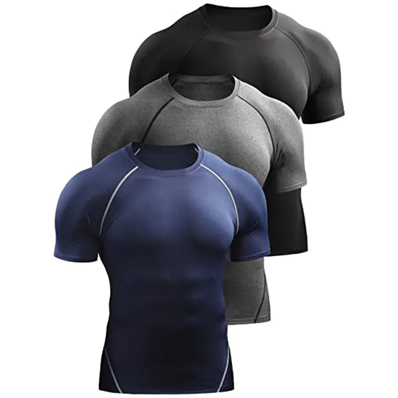 T Shirt Men Summer Sportswear Running T-shirt Elastic Quick Dry Sport Tops Tee Athletic Gym Workout Shirts Men