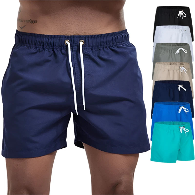 Mens Swim Trunks with Pockets Mesh Liner Summer Casual Beach Board Shorts Quick Dry Swimming Bathing Suit Swimsuit Swimwear