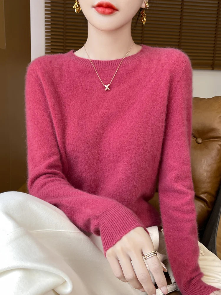 
                  
                    MOUNT Autumn Winter Women Clothing O-Neck Pullover 100% Merino Wool Sweater New Fashion Cashmere...
                  
                