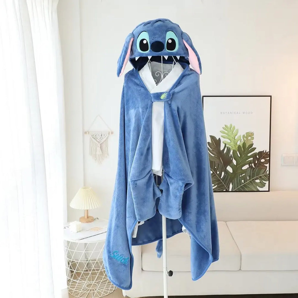 
                  
                    Lovely Stitch Cloak Blanket Comfortable Thickened Hooded Blanket Flannel Nap Cartoon Anime Warm Stitch Blanket Gifts
                  
                