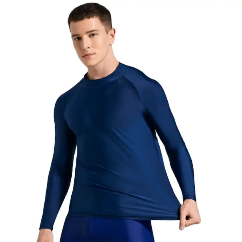 Men's Rash Gusrd Compression Shirts Sunscreen Swimming Surfing Diving T-Shirts Suitable for Boxing Taekwondo Jiu-Jitsu Sports