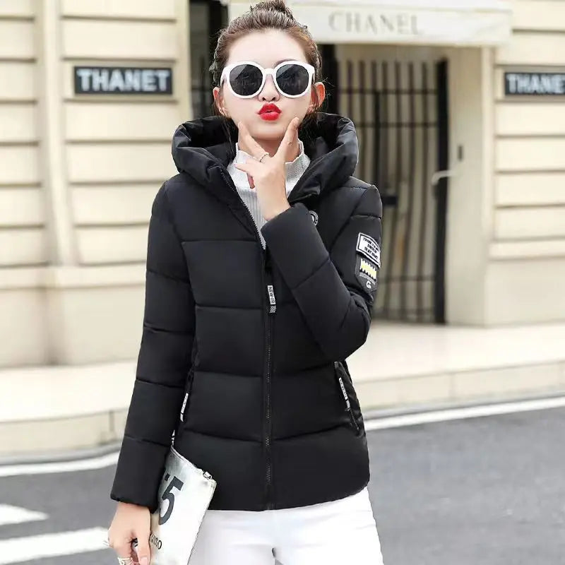 
                  
                    MOUNT UHYTGF Winter Jackets For Women 2024 New Parkas Hooded Thick Warm Cotton Short Jacket Women's Basic Down Coat Outerwear 5XL 1058
                  
                