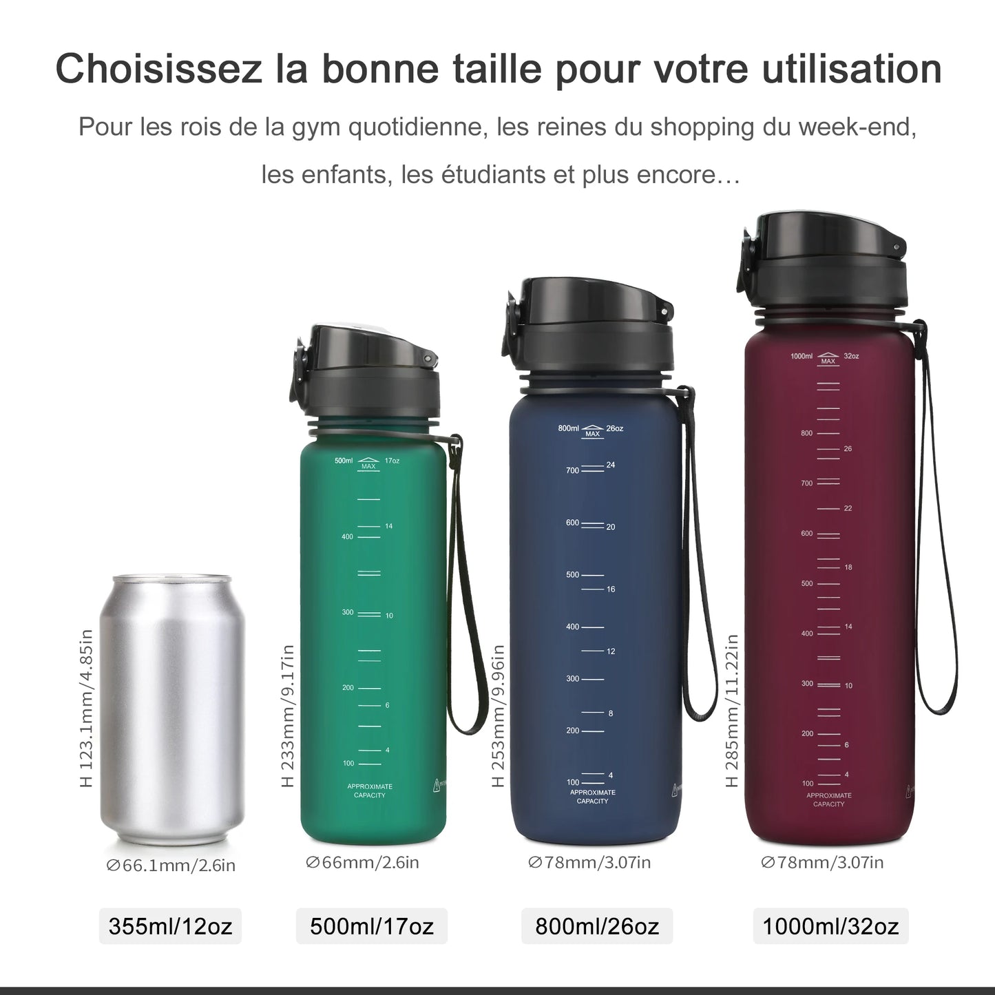 
                  
                    Hot Sale 500/1000ML Sports Water Bottle Shaker Outdoor Travel Portable Leakproof Drinkware Tritan Plastic Drink Bottle BPA Free - MOUNT
                  
                