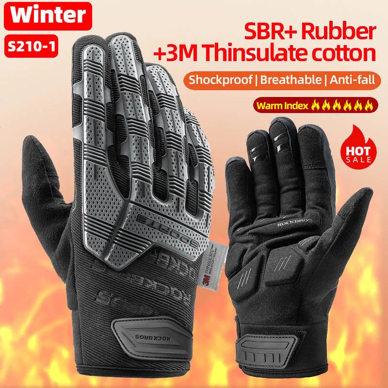 MOUNT ROCKBROS Cycling Gloves Autumn Winter Windproof SBR Touch Screen Bike Gloves MTB Breathable...