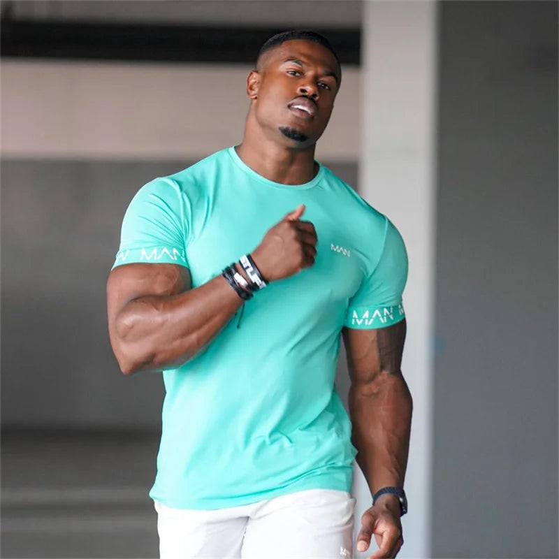 
                  
                    MOUNT New summer Shirt Men Short Sleeve quick-drying Gym T-Shirt  Running Fitness Tops Streetwear...
                  
                