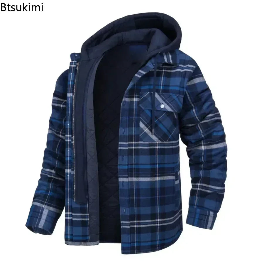 
                  
                    2024 Men's Winter Warm Jacket Coats Clothing Casual Hooded Shirts Jacket Men Thicker Cotton Warm Coats Loose Jacket Coats Male
                  
                