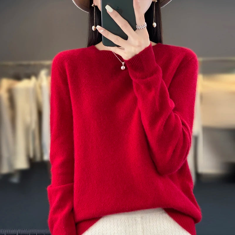 
                  
                    MOUNT New cashmere sweater women's sweater in autumn and winter 100% merino wool fashion O-neck...
                  
                