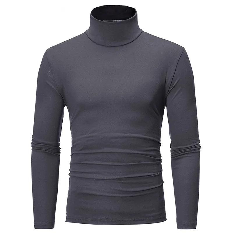 
                  
                    MOUNT Autumn Winter Men's High Neck T-shirt Slim Fit Fashion High Elastic Long Sleeve Casual...
                  
                